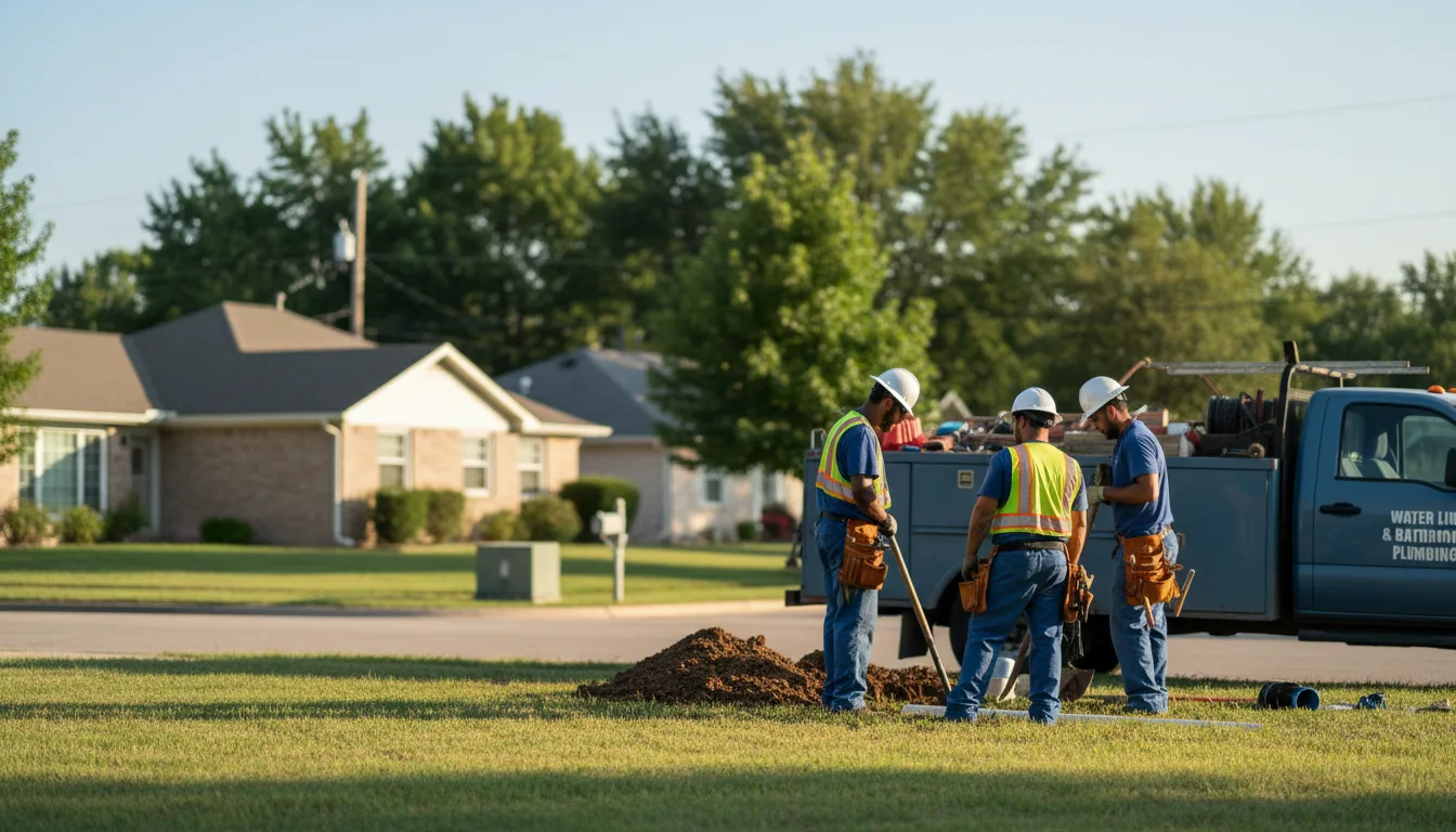 Residential water line and bathroom plumbing service in Nichols, IA